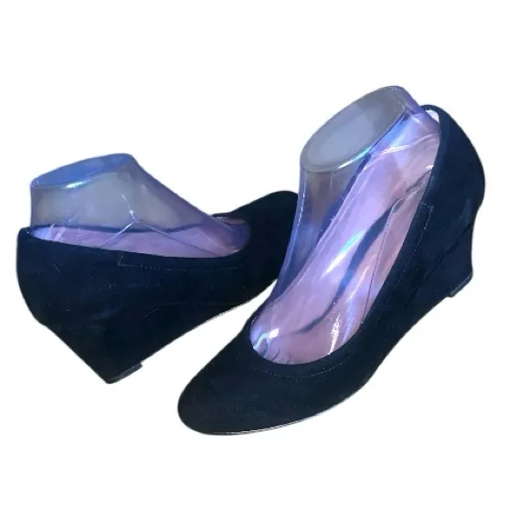 Vionic Camden Suede Wedge Heels Black Size 7‎ (Wide) - Image 6