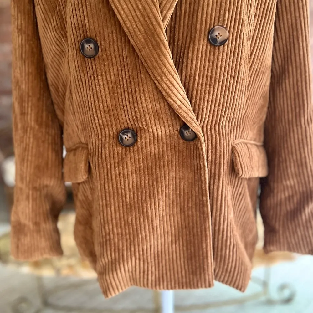 Judith March Cowgirl Corduroy Cognac Blazer M - Image 6