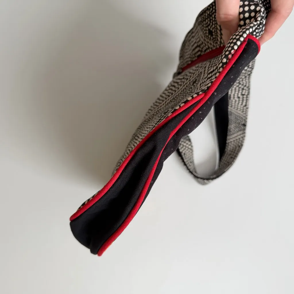 Laurel Burch Purse Crossbody Cats Sequin Flowers Aztec Pockets Black White Red - Image 9