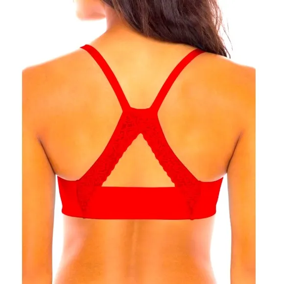 NWT Red Lace Racerback Bralette / Sports Bra Lingerie - Image 2
