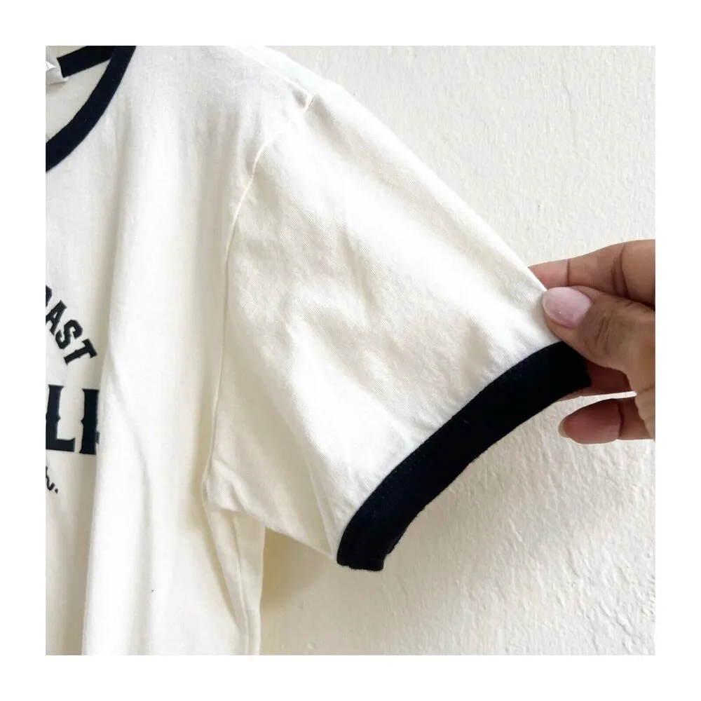 Central Coast Barbell Women’s Cotton Tee Athletic Size XS Cream Black Gym - Image 4