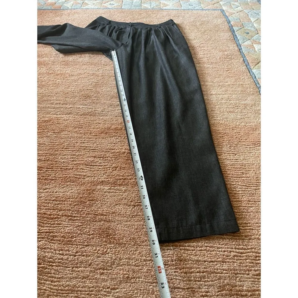 LIV Charcoal Gray Pleated Tapered Pants High Waist Cotton Blend NWT Gray Size undefined - Image 5