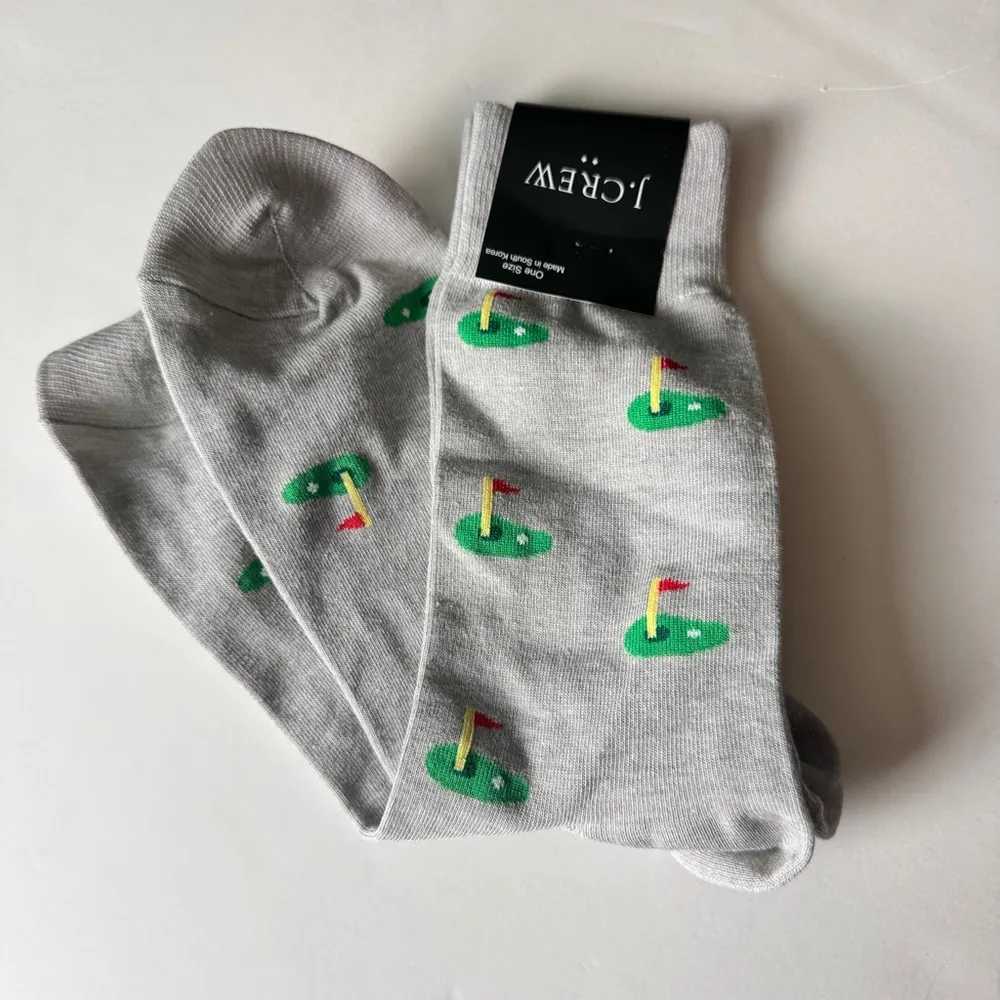 J.Crew Women’s Preppy Sporty Athletic Golf Graphic Crew Style Socks Sz OS - Image 3