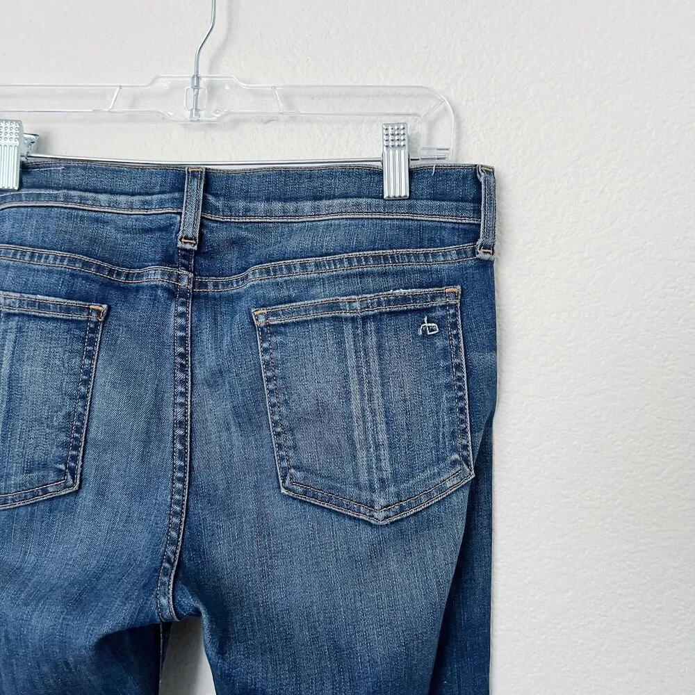 [Rag & Bone] Mid Rise Distressed Capri Skinny Jeans Ripped Knees Canyon Wash 29 - Image 7