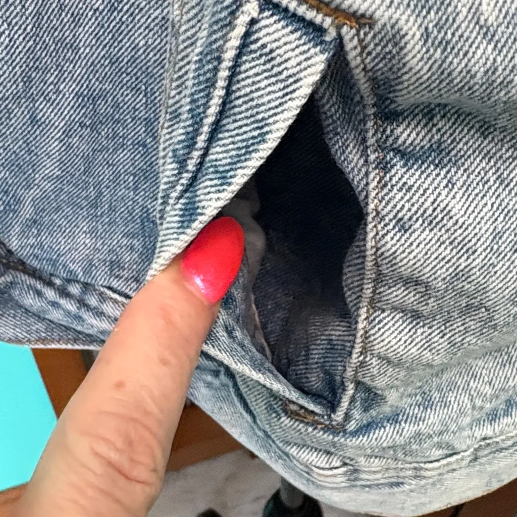 Classic Light Blue Distressed Jean Jacket Size M - Image 9