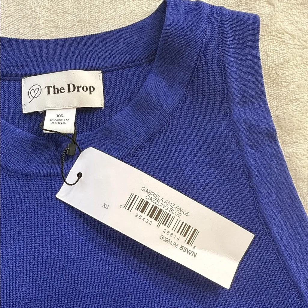 The Drop Gabriela High Neck Sleeveless Maxi Stretch Dress in Dazzling Blue NWT Size XS - Image 8