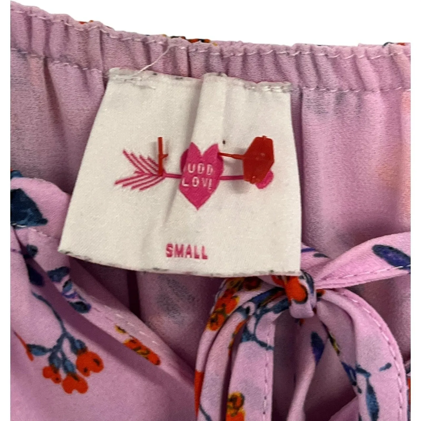 Buddy Love Dress Womens Small Purple Floral Garden Party Ruffle Smocked Coquette - Image 3