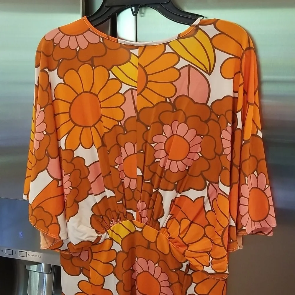 💕DODO BAR OR💕 Valeria Dress ~ Floral Print 46 Vintage Inspired 70s Woodstock Orange Size undefined - Image 10