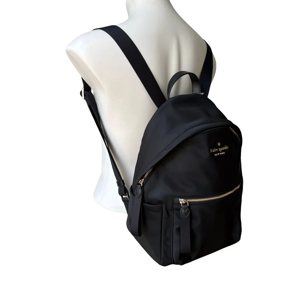 Kate Spade Medium Chelsea Nylon Backpack, Black NWT - Image 6