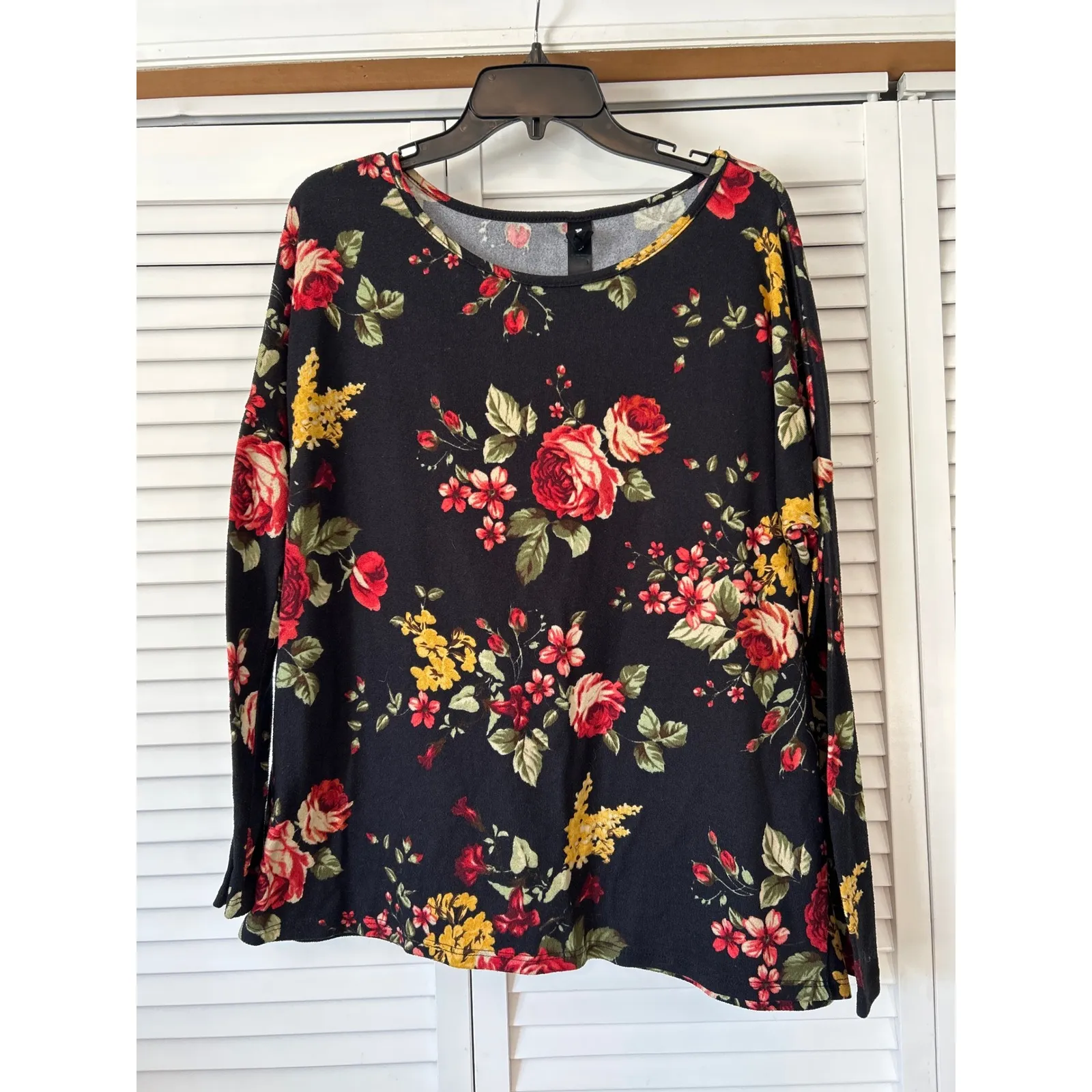 Agnes & Dora Urban pullover Floral Print Long Sleeve Top, Womens M Made in USA - Image 2