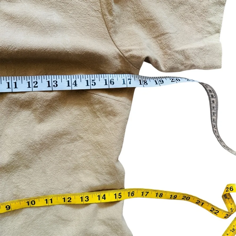 Ilana Kohn 100% cotton Tan Short Sleeve Romper Size 4 - Image 11