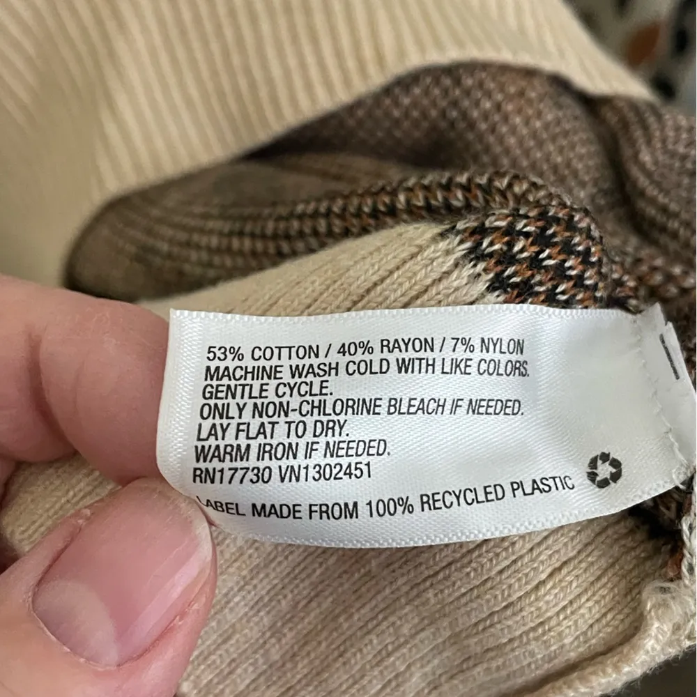 A New Day  Tan/Black‎ Leopard Print Sweater LARGE - Image 6