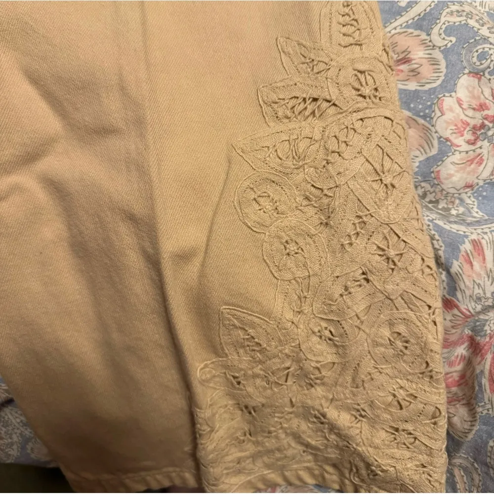 Vintage Lauren Jeans co  Polo NWOT Jeans Beige Embroided Pant Sz 14P - Image 4