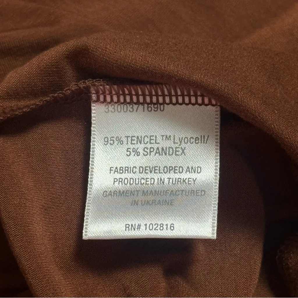 Garnet Hill Easy Wrap Knit Dress Brown Comfort Chic Capsule Stretch M - Image 11