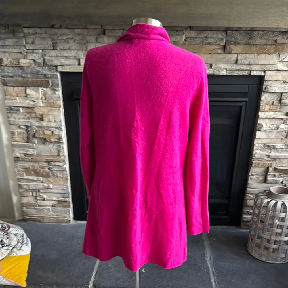 Vibrant Pink Swim Coverup with Cozy Knit Texture Size L - Image 9