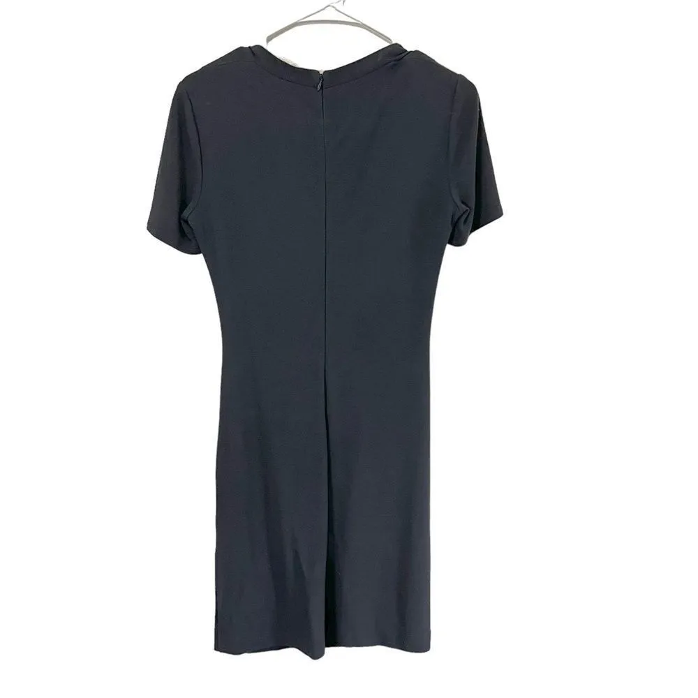 Halston Heritage Draped Short Sleeve Dress - Image 4