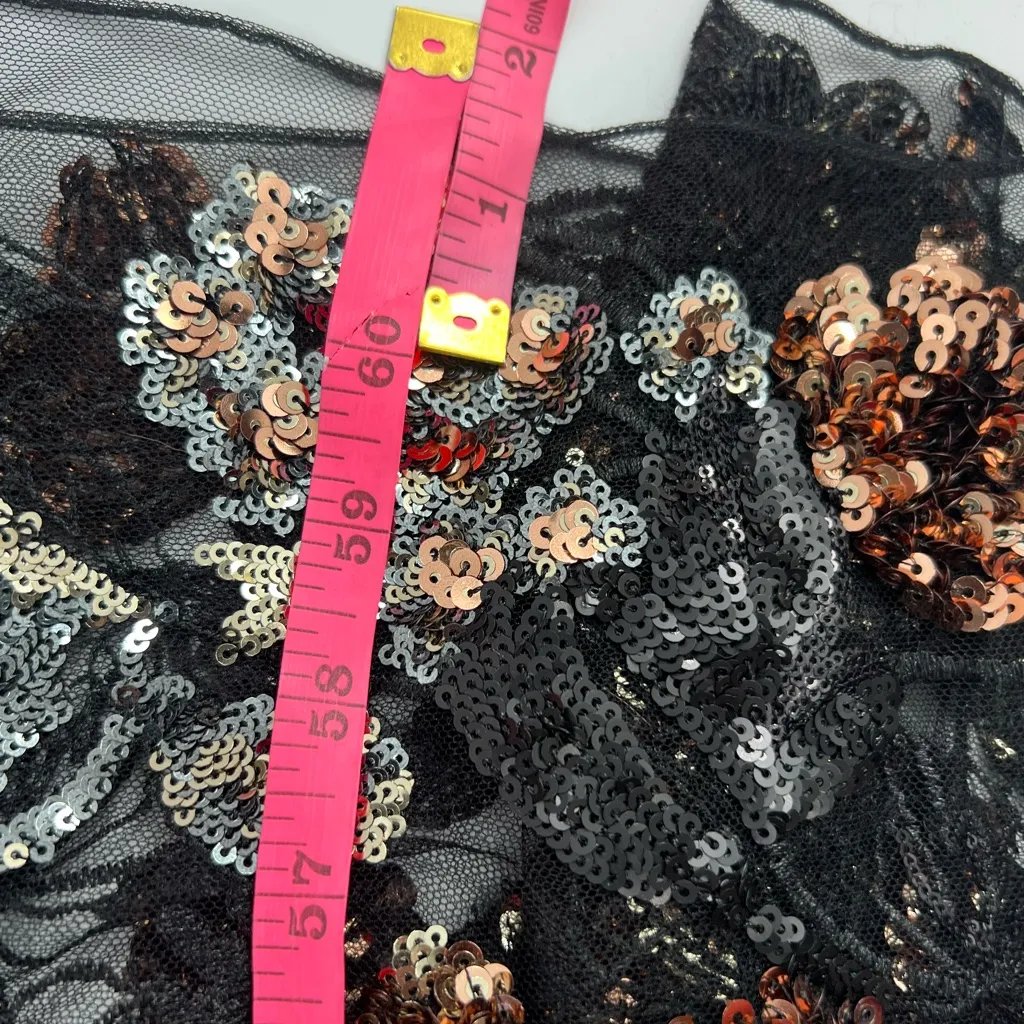 NWT Aknvas Maja sequin metallic gown dress long sz 8 black bronze - Image 9