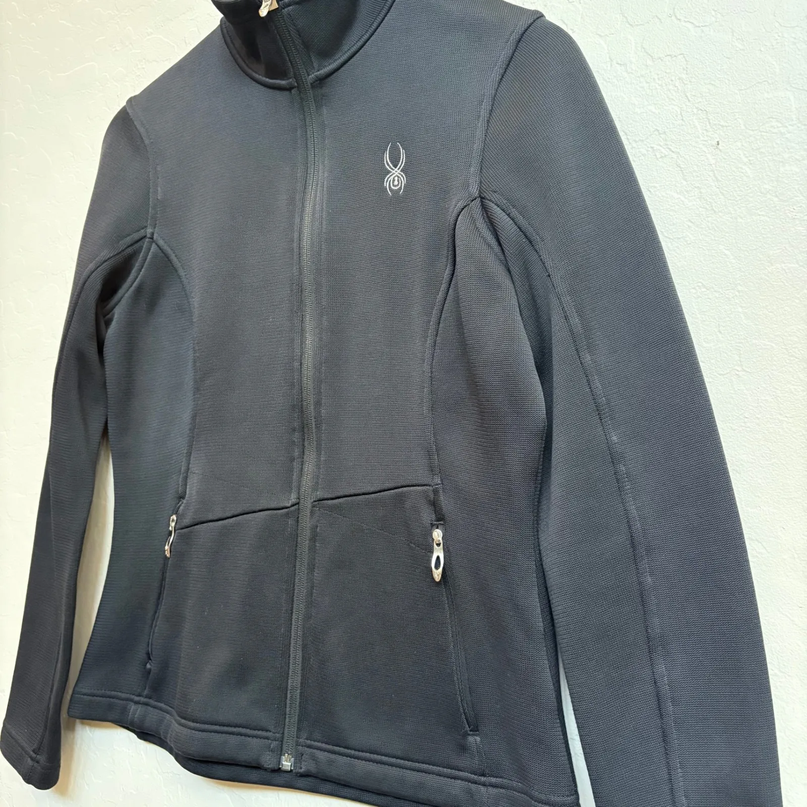 Spyder Full Zip Women's Jacket Athletic Lightweight Fitted Black Coat‎ Medium - Image 2