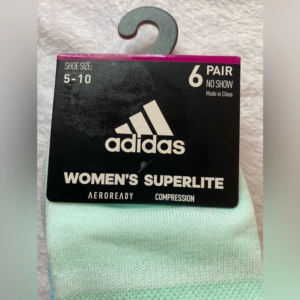 Women’s Superlite Sz 5-10 No-Show 6 Pairs Various Color Socks NWT $20. - Image 2