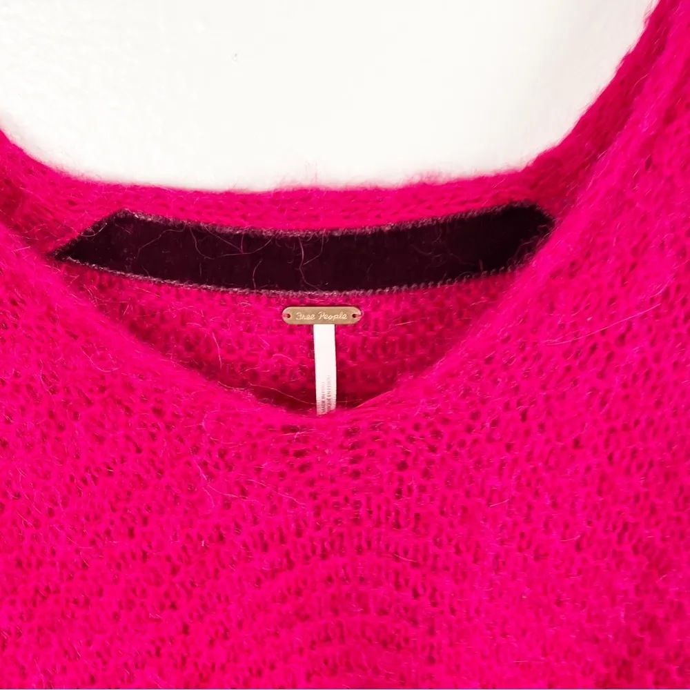 FREE PEOPLE All Mine Alpaca Blend V-Neck Slouchy Drop Shoulder Sweater Small - Image 6