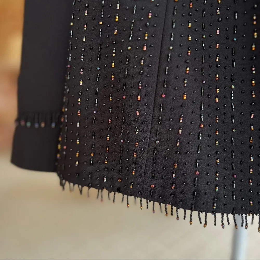 John Meyer of Norwich Blazer Beaded Fringe Black 22W Cocktail Holiday Party Chic - Image 6