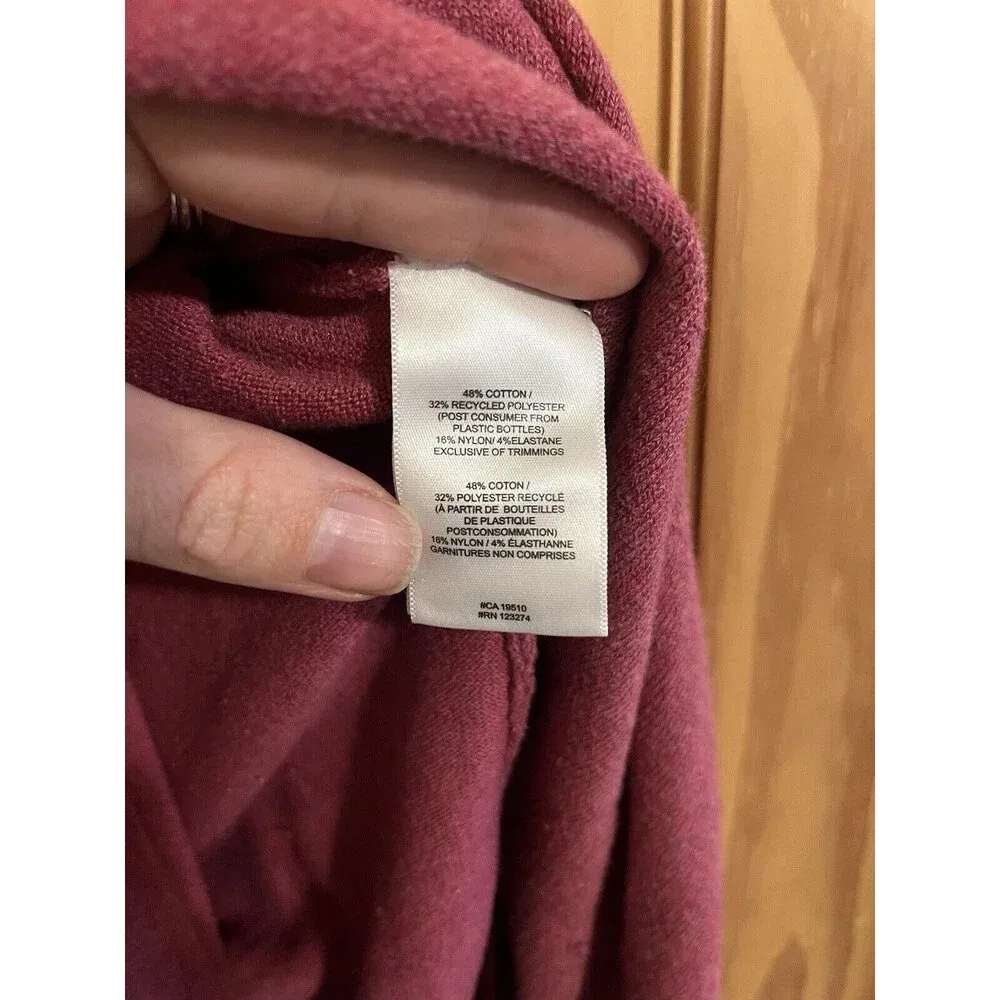 Lole Imagine 2 Long Sleeve Crewneck Pockets Sweater Dress in Red Pink Large - Image 4