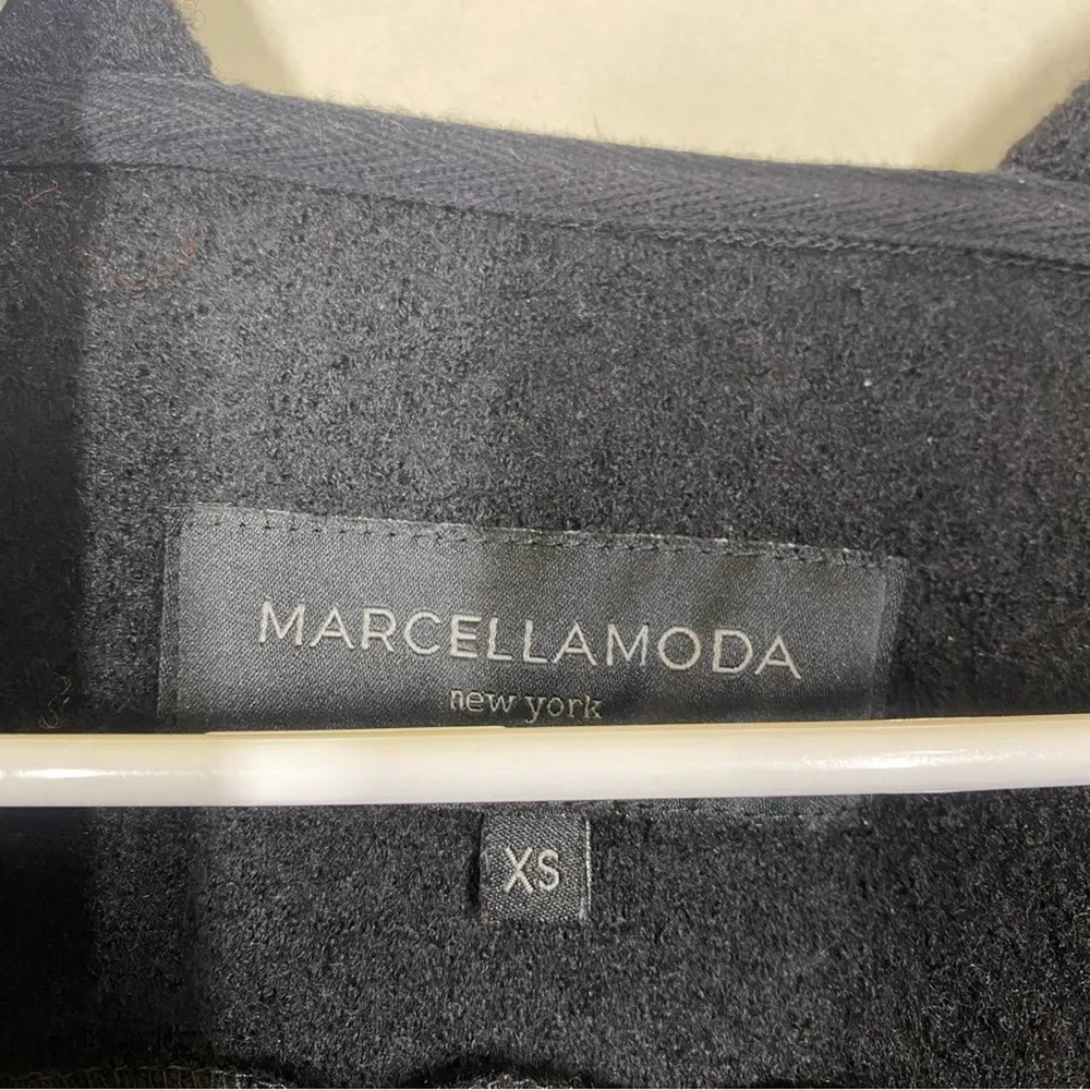 Marcellamoda 100% Virgin Wool Asymmetrical Zip Jacket Black Size XS - Image 6