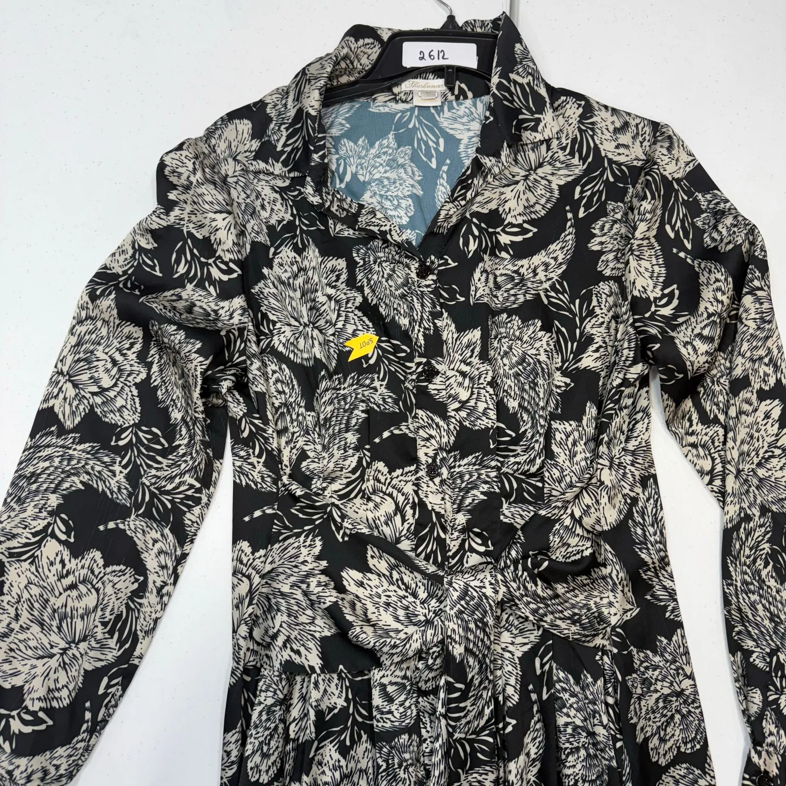 Shoshanna Black&White  Essie Dress tie waist Size 8 - Image 5