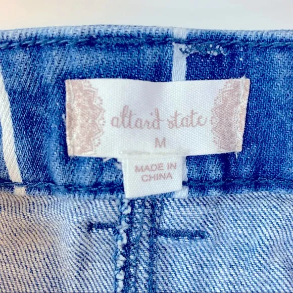 Altar’d‎ State Blue and White Pinstripe Denim Mini Skirt - Image 7