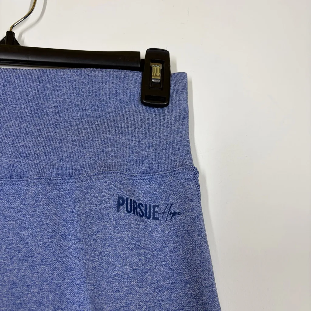 Pursue Fitness X Hope Scope Seamless Leggings Size Medium Blue - Image 8