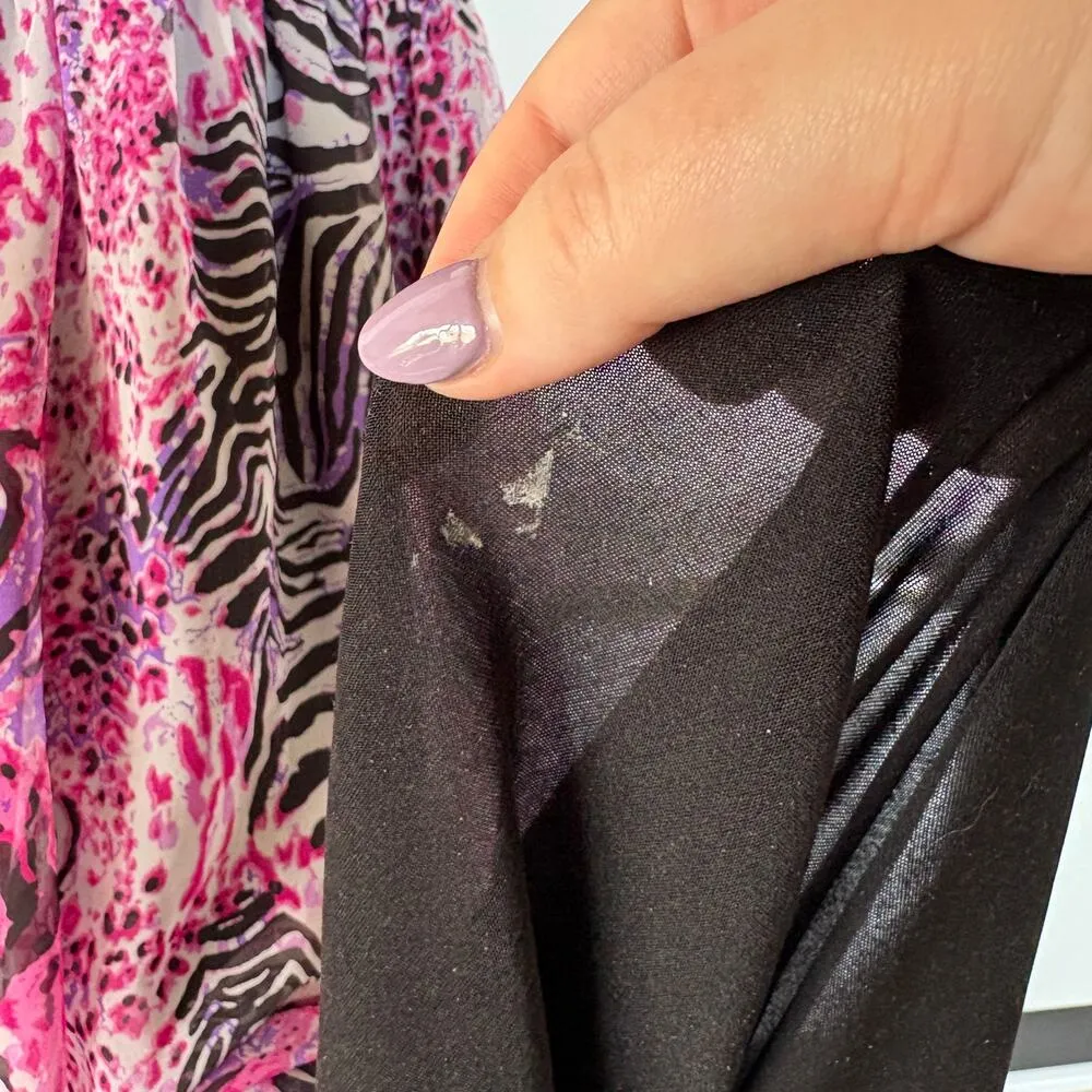 Y2K Pink Zebra Maxi Babydoll Maxi Beach HOCO Jersey Shore Smocked Waist Dress 2X - Image 9