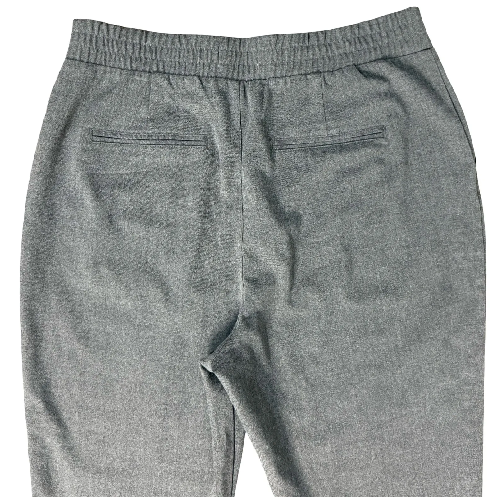 Abercrombie & Fitch Gray Pull On Tapered Leg Front Seam Work Pants Trousers Sz L - Image 11