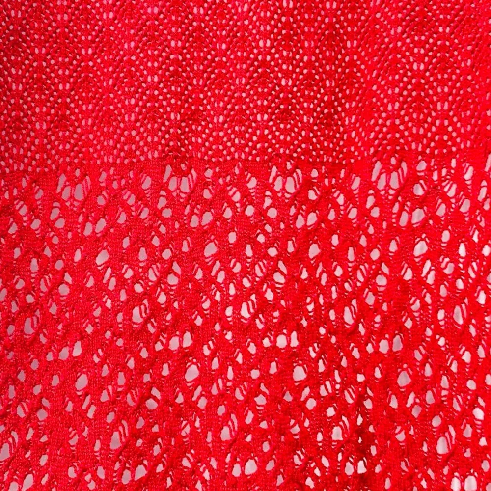 Eileen Fisher Red Open Front Drape Mixed Knit Silk Cardigan Size Small Red - Image 13