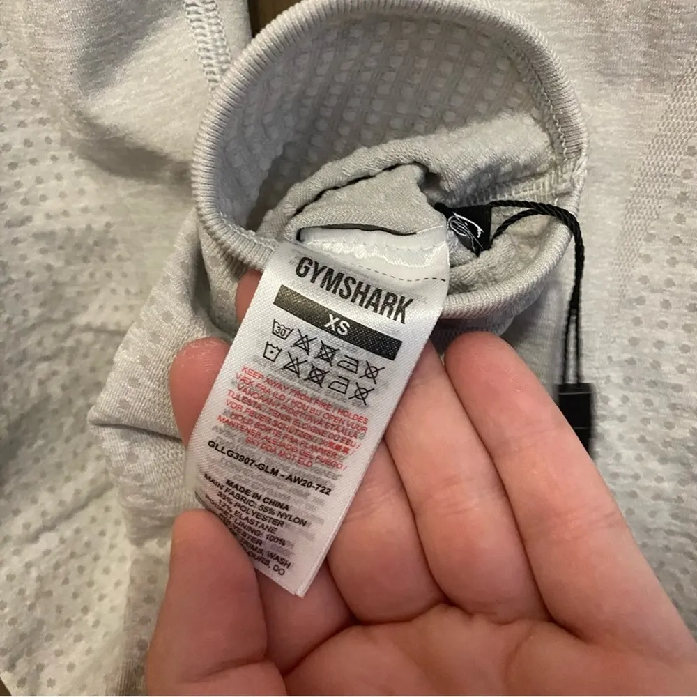 Gymshark Vital Boost Leggings Light Gray Marl Seamless Size XS - Image 10