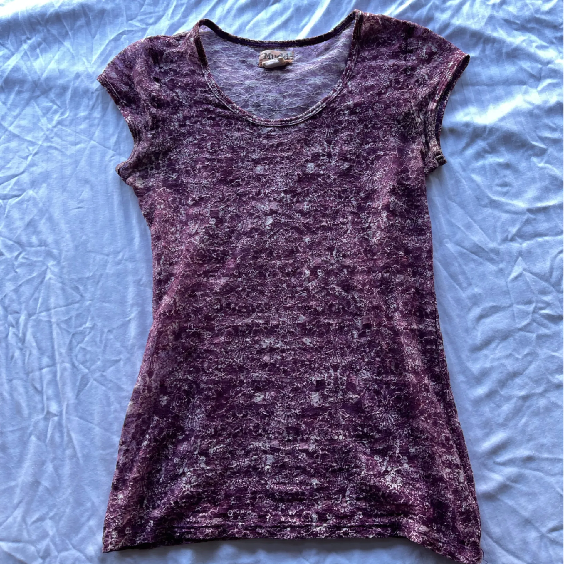 Vintage Mudd Womens Road Trip T-Shirt Purple Polyester Blend Tee sz L - Image 11