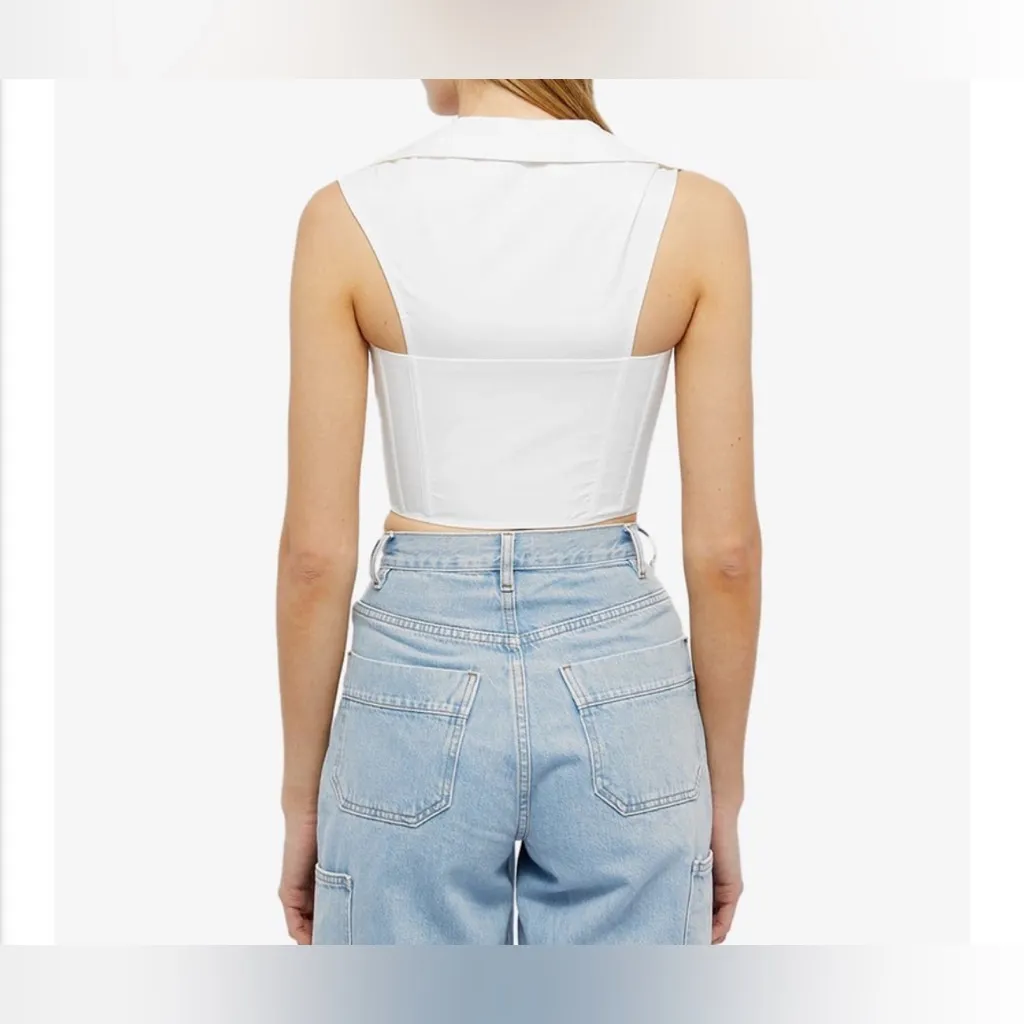 Danielle Guizio White Collar Corset Top - Image 5