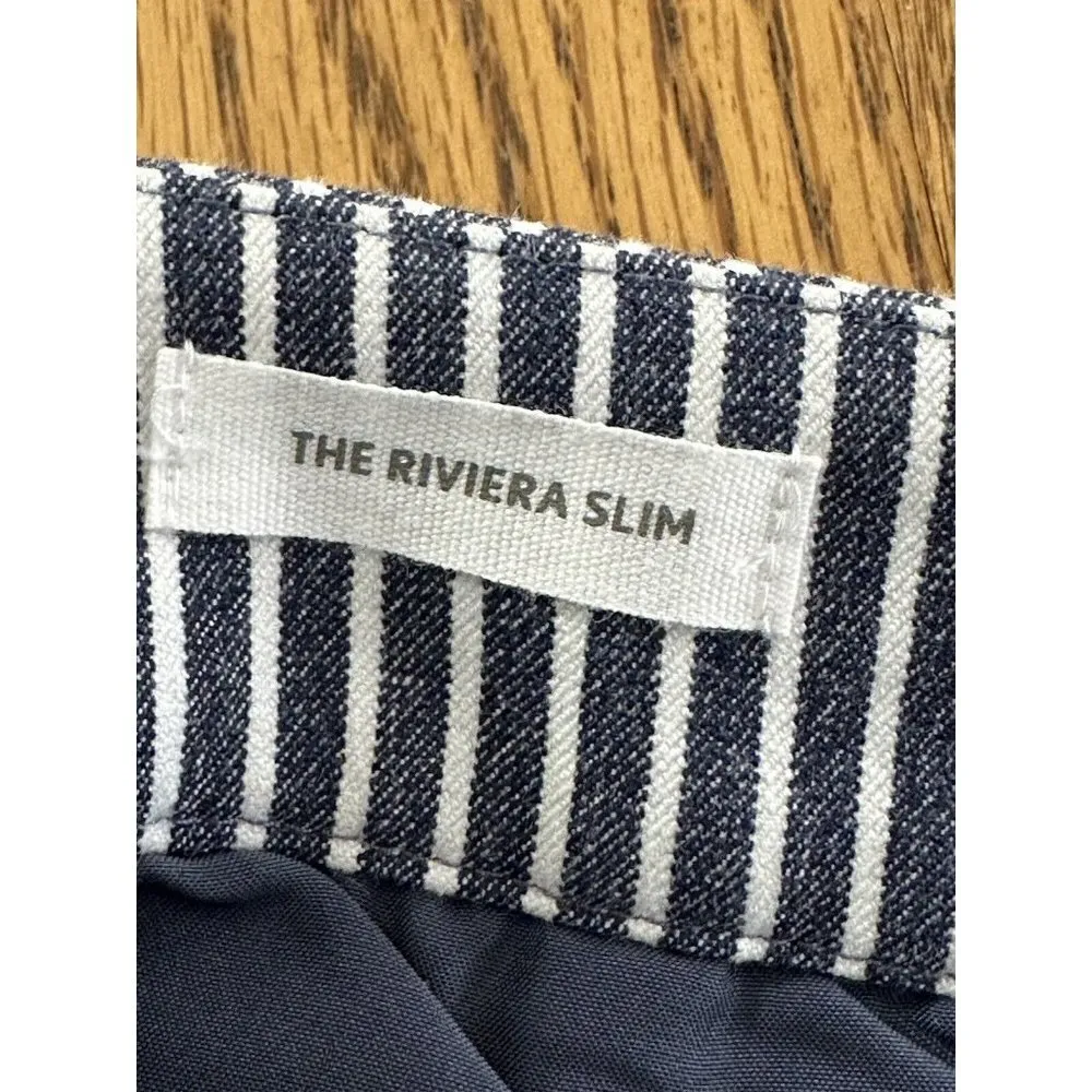 LOFT Women's Blue/White Striped The Riviera Slim Ankle Pants -6 - Image 6