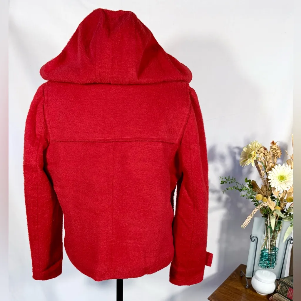 Hinge British-Inspired Red Wool Blend Toggle Duffle Jacket Sz Medium 💛 - Image 6