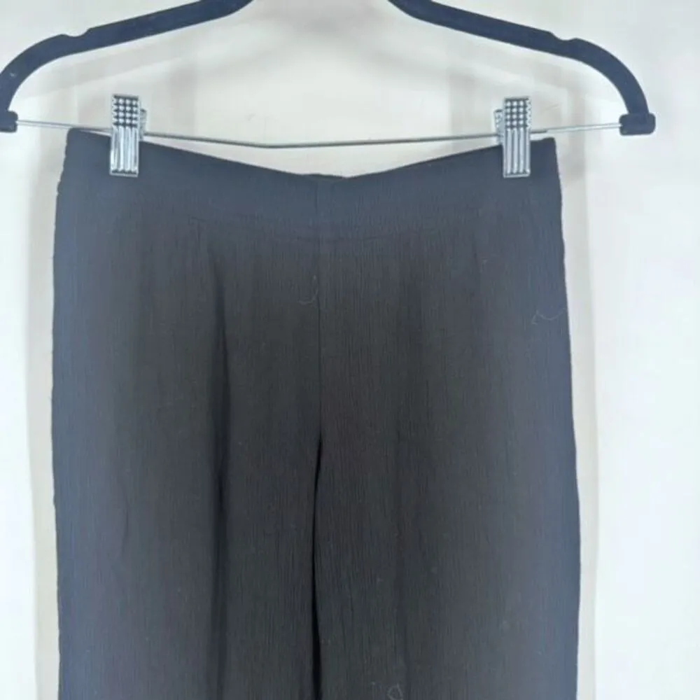 Babaton Pull On Crinkly Flat Front MidRise Wide Leg Cropped Pants Black Size 2XS - Image 4