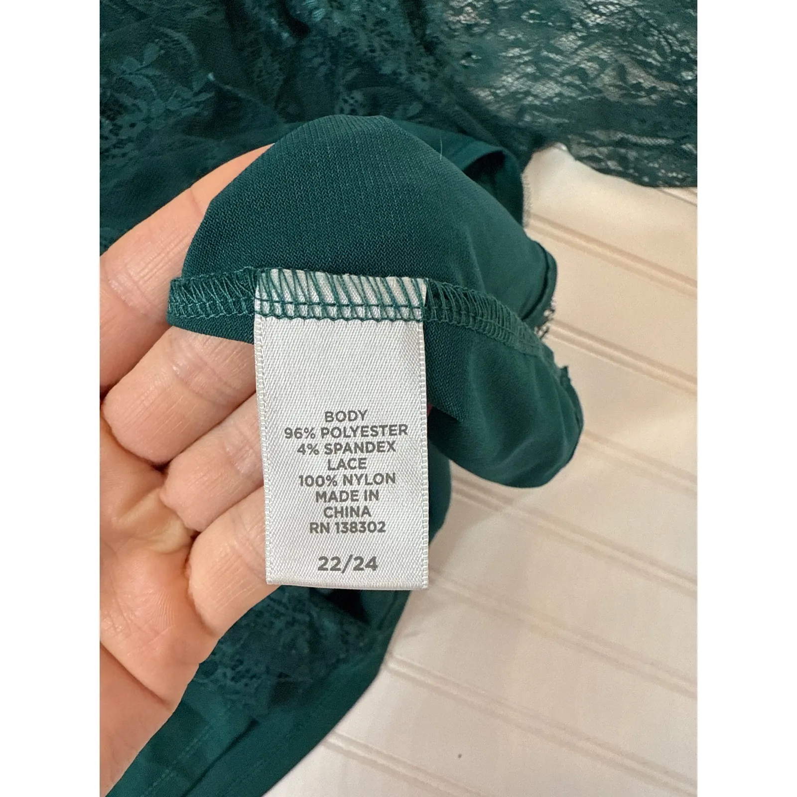 Lane Bryant & Avenue Green Lace Blouse - Pintucked Pleated Top Bundle Size 22/24 - Image 6