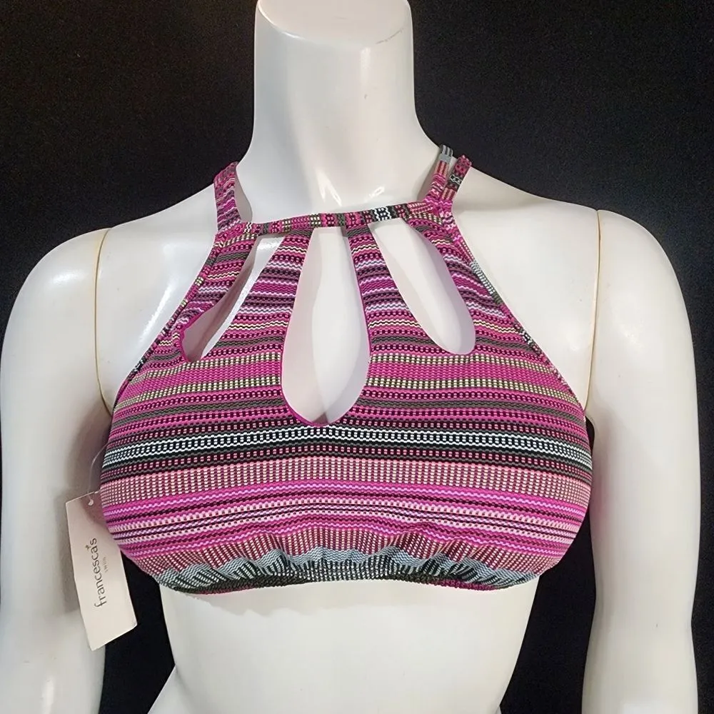 NWT Francesca's Striped Bikini Top (M) Pink Size M - Image 4
