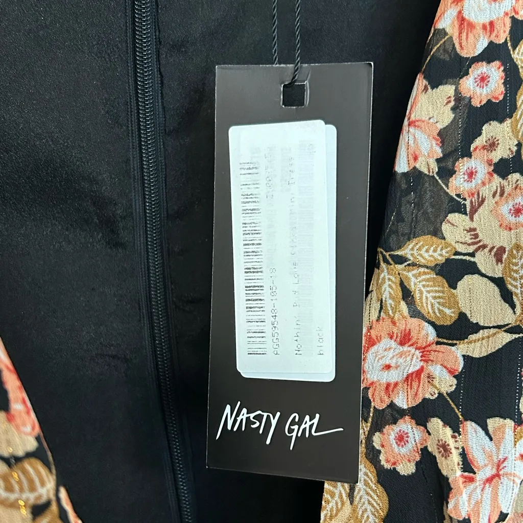 Nasty Gal Size 6 Nothin’ Bud Love Floral long sleeve mini dress NWT - Image 9