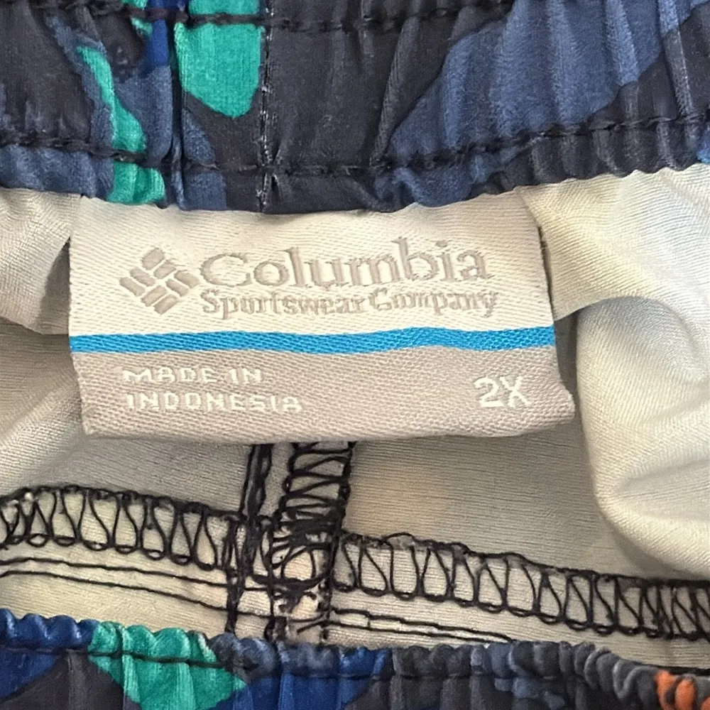 Columbia Omni shade plus size 2X Blue and Green Athletic Shorts Vibrant Design - Image 4