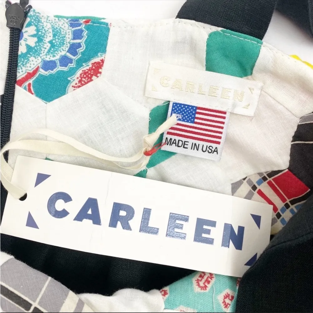 Madewell X Carleen Patchwork Surrounded Islands Floral Midi Dress Linen - Image 13