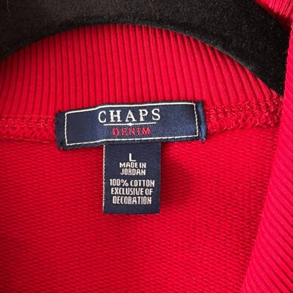 CHAPS  Red Cardigan Sweater Jacket Size L - Image 5
