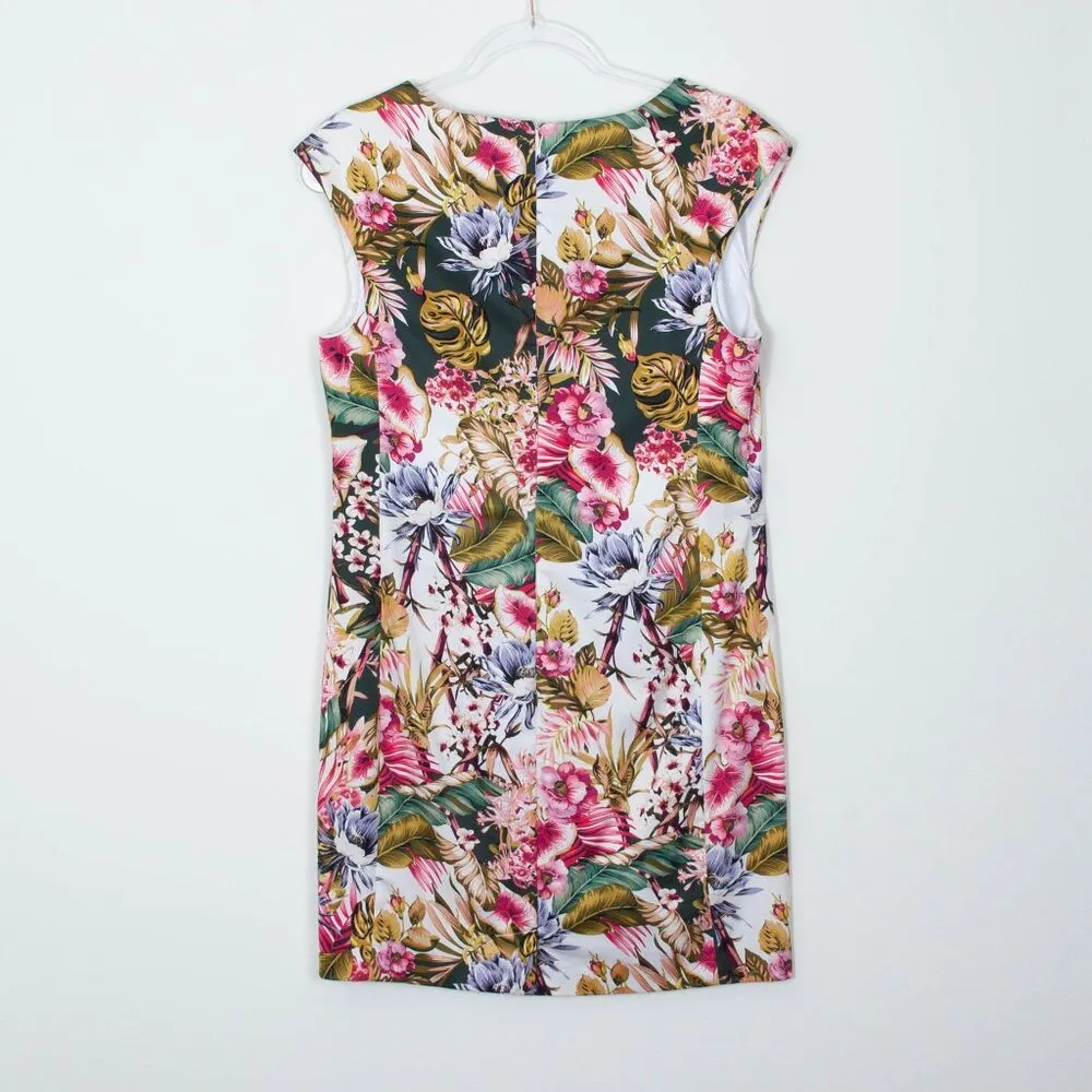 Catherine Malandrino Floral Sheath Dress Tropical Office Womens Size 10 - Image 5