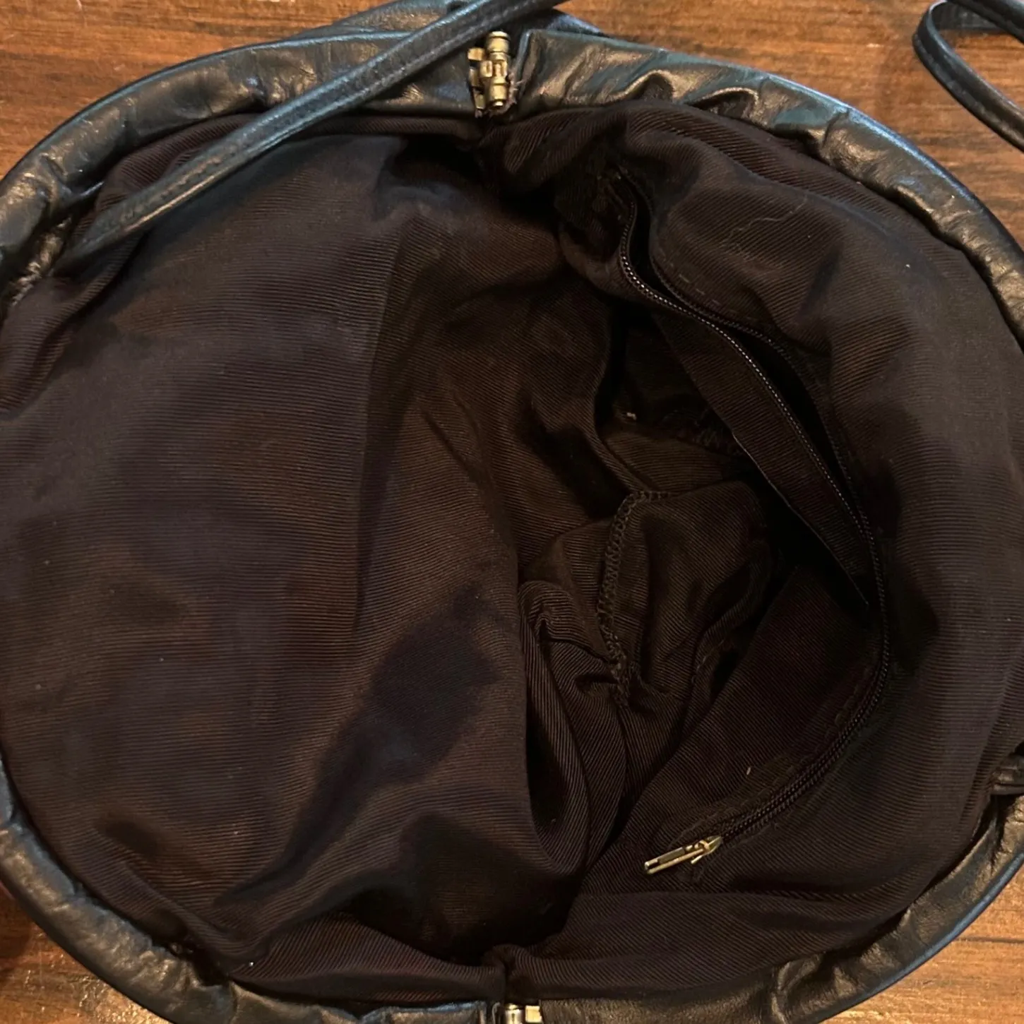 Vintage‎ 1980s Bags By Pinky Genuine Leather Flower Applique Shoulder Bag Purse Black - Image 8