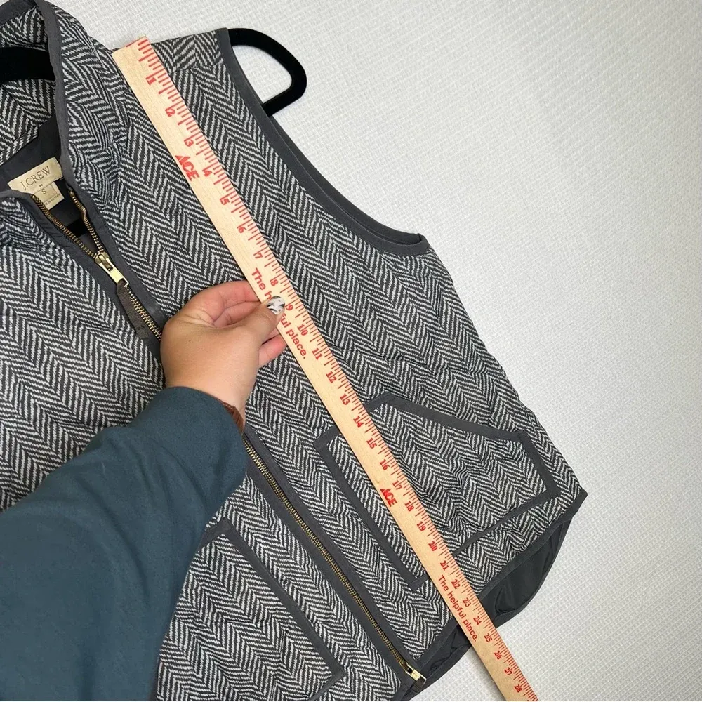 J.Crew | Woman’s Small Grey Vest Coat‎ Jacket Gray Puffer - Image 4