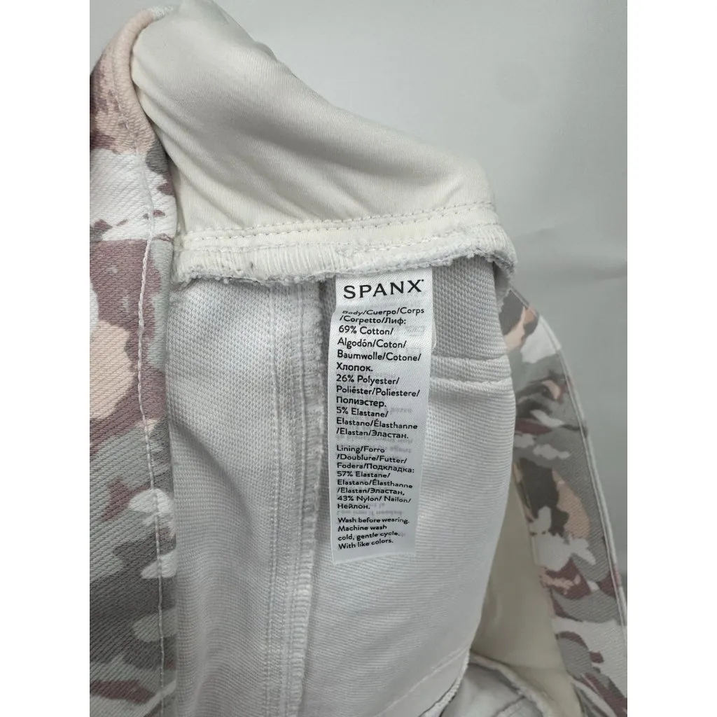 Spanx Ankle Jean-ish Leggings Abstract‎ Floral Cream Khaki White Sz Large - Image 5