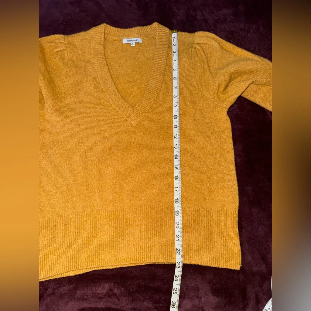 Madewell Mustard V-Neck Sweater - Image 6